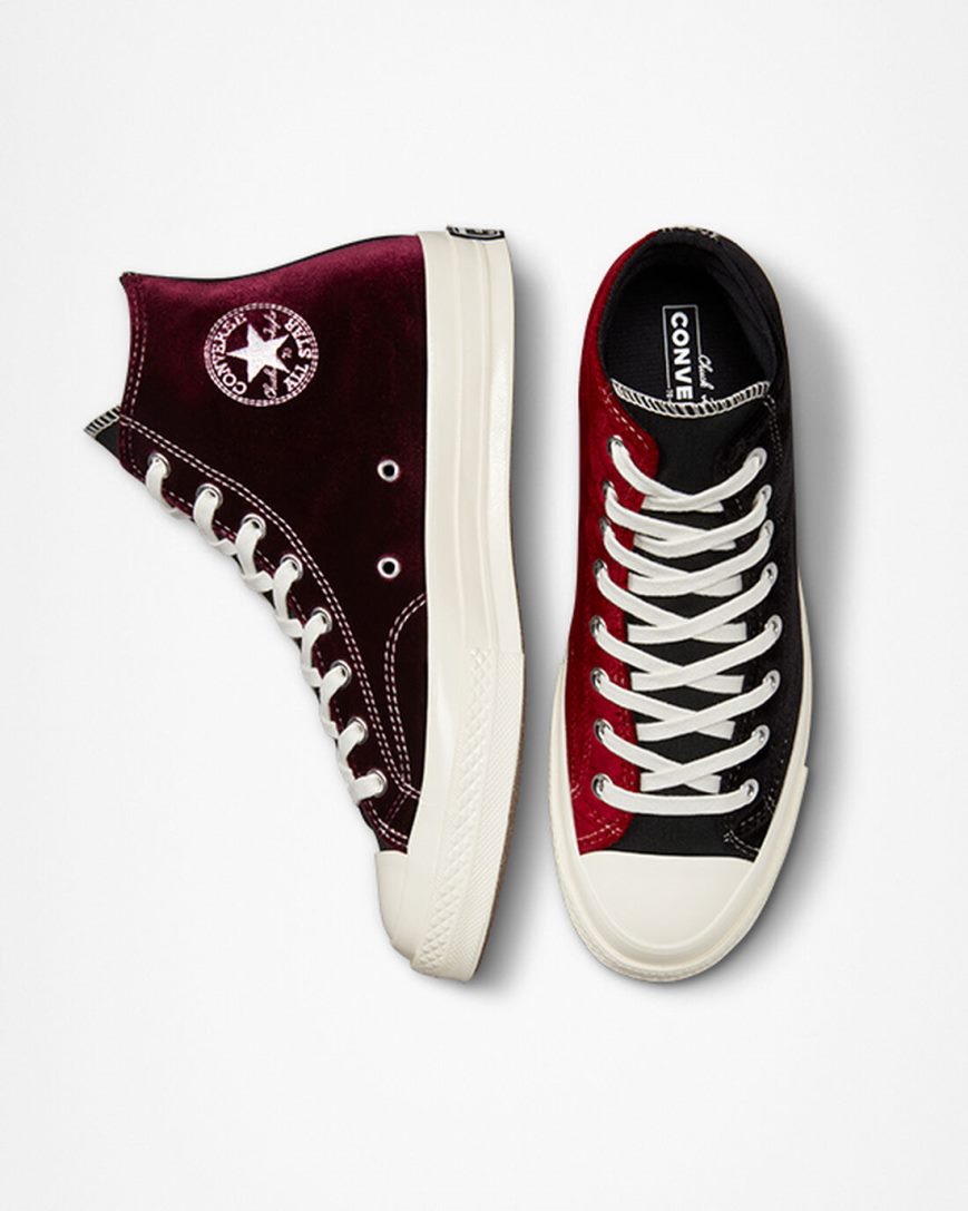 Zapatillas Altas Converse Chuck 70 Beyond Retro Velvet Hombre Negras Rojas | PE W0P75L